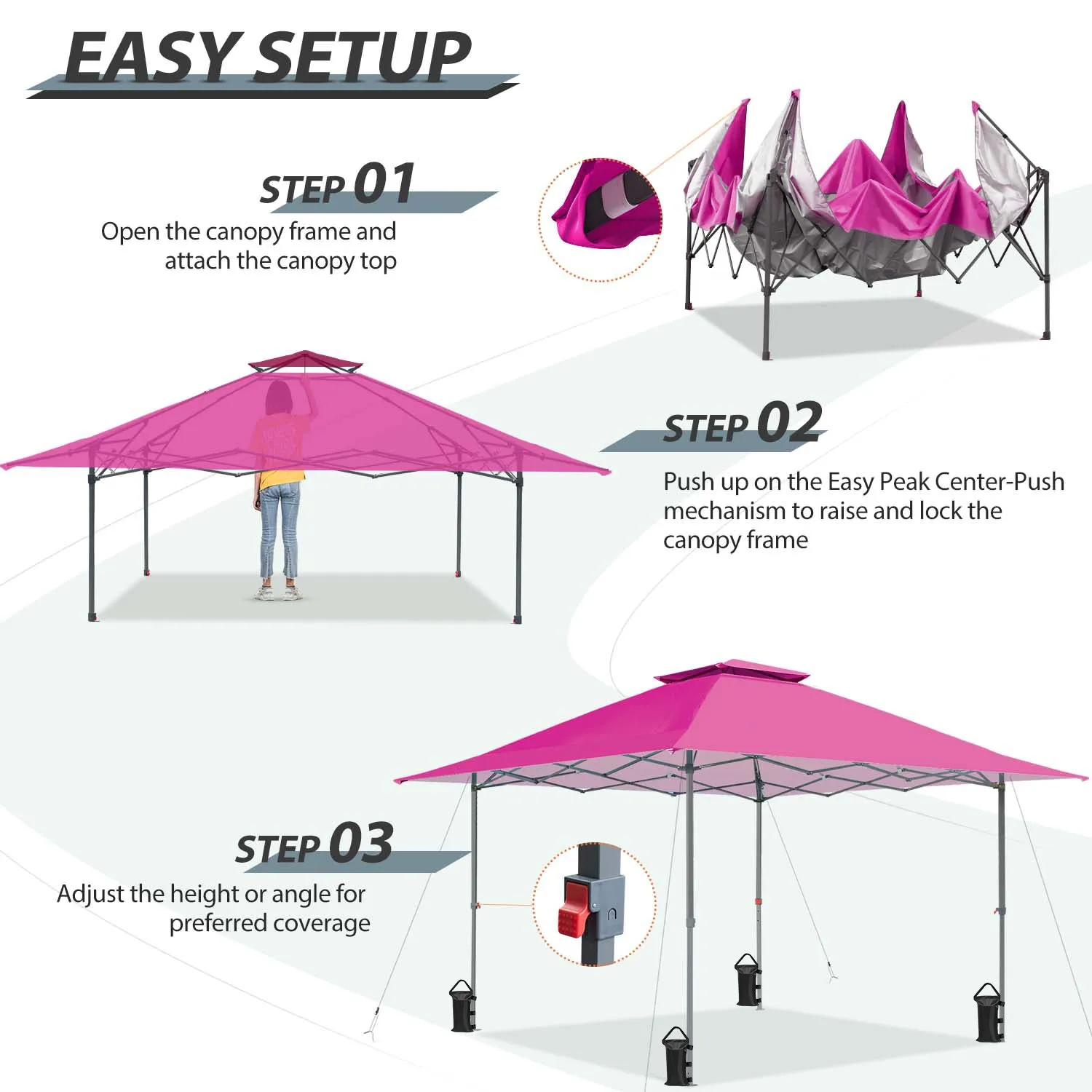 EAGLE PEAK 13x13 Straight Leg Pop Up Canopy Tent