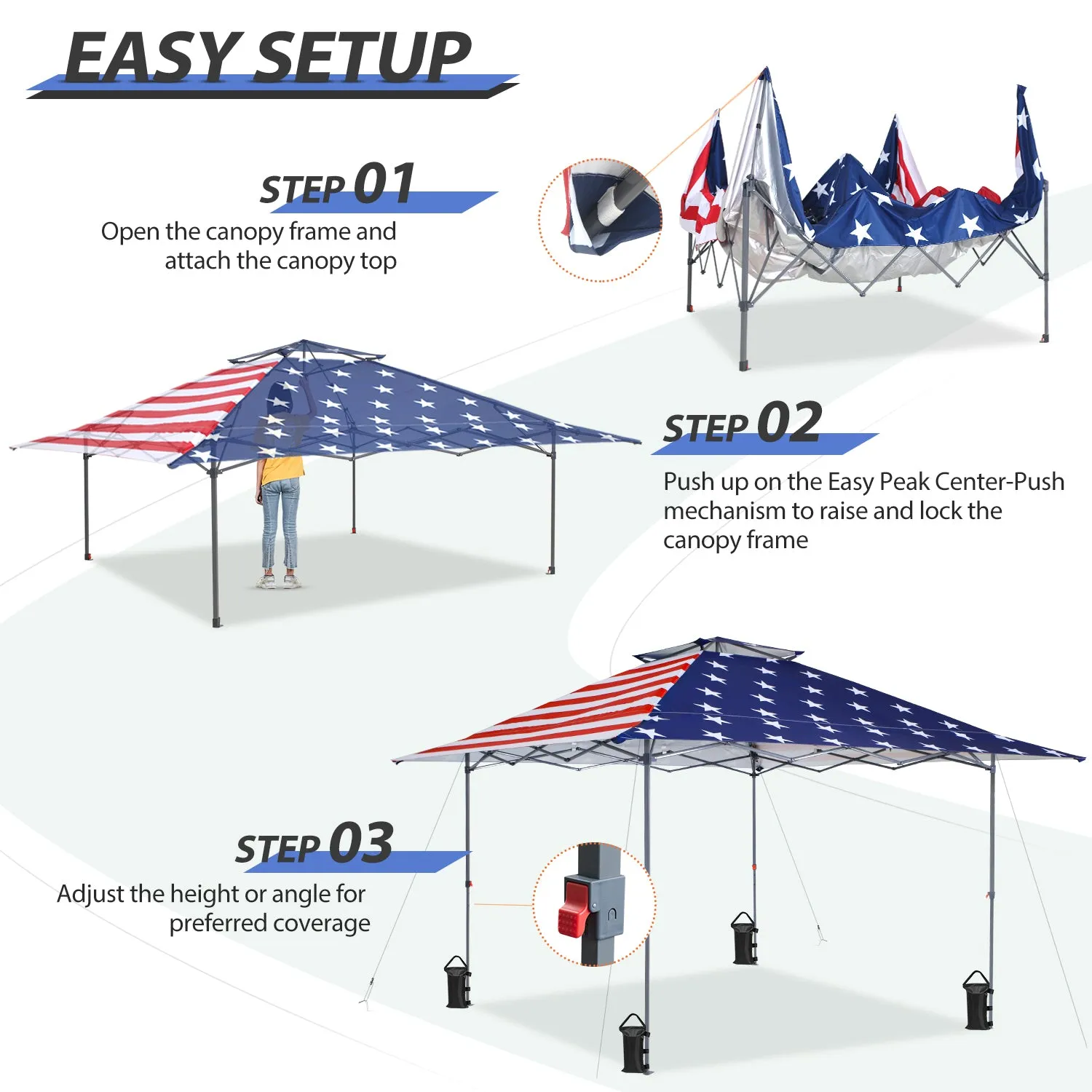 EAGLE PEAK 13x13 Straight Leg Pop Up Canopy Tent