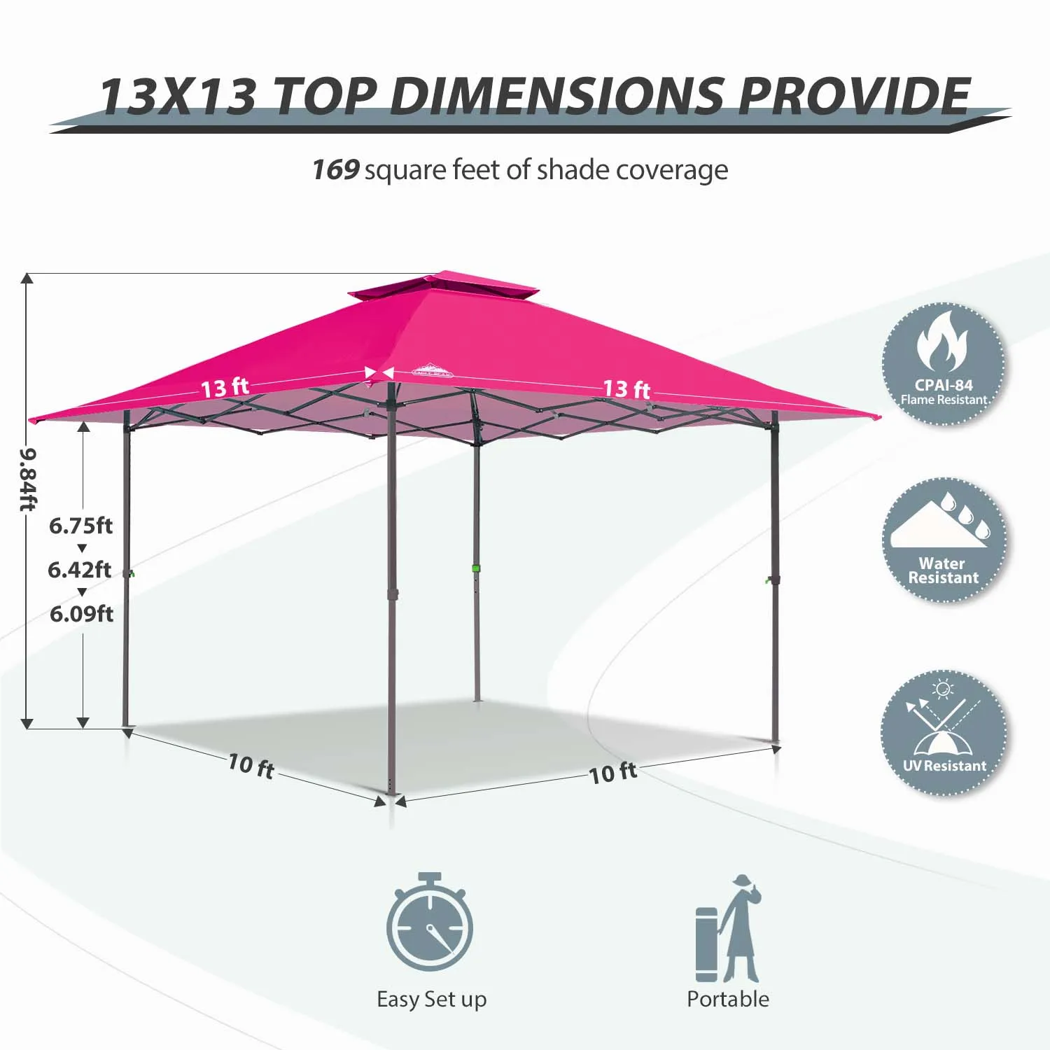 EAGLE PEAK 13x13 Straight Leg Pop Up Canopy Tent