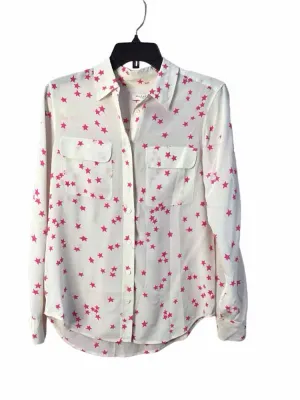 Equipment Pink and White Size XS Shirt