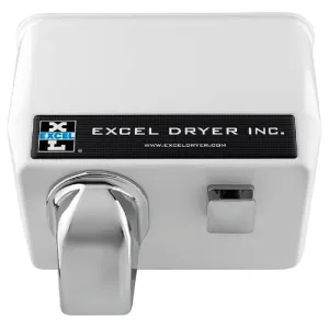 Excel Dryer Hands On® H76-W HAIR Dryer - White Epoxy on Zinc Alloy Push-Button Surface-Mounted