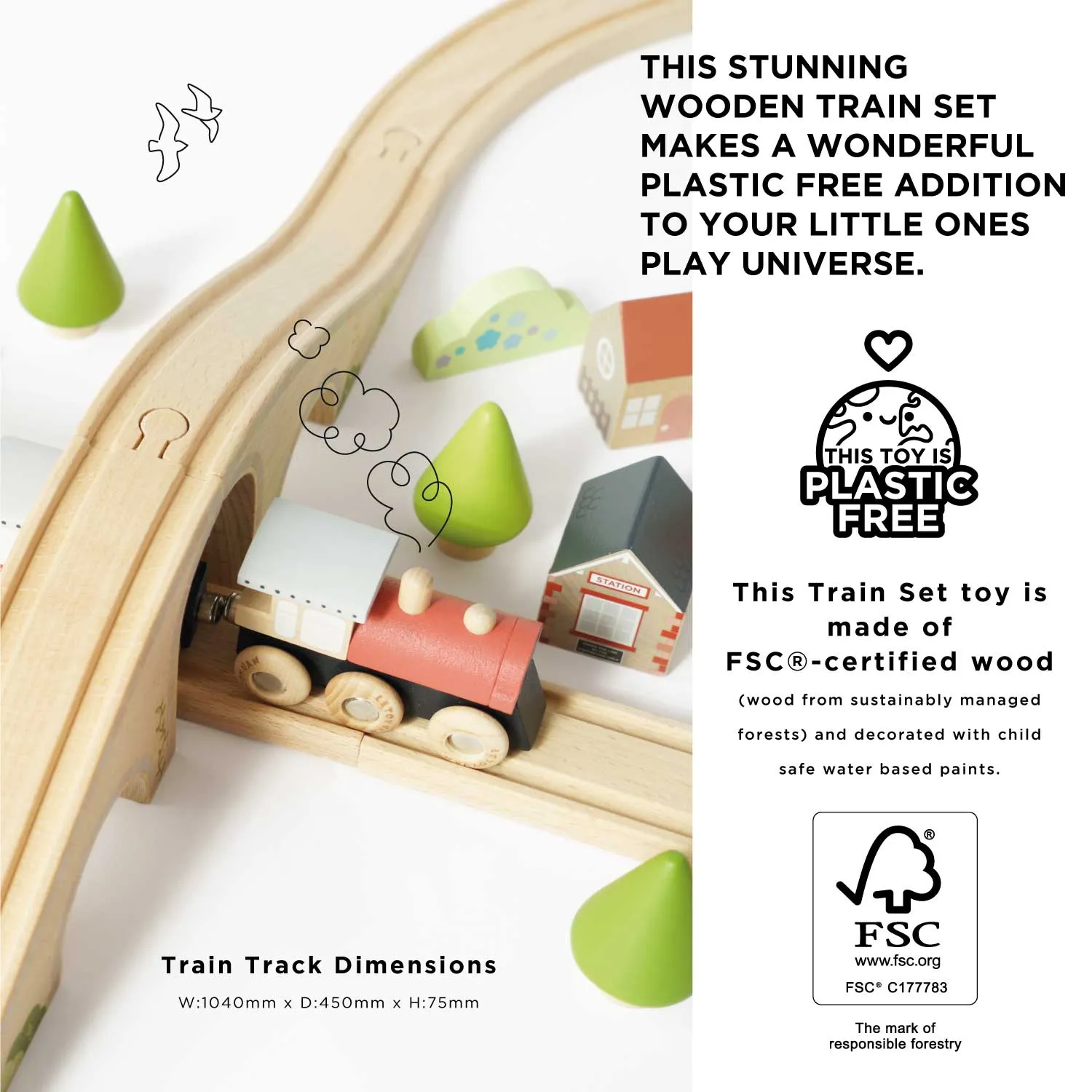 Figure 8 Train Track Wooden Toy