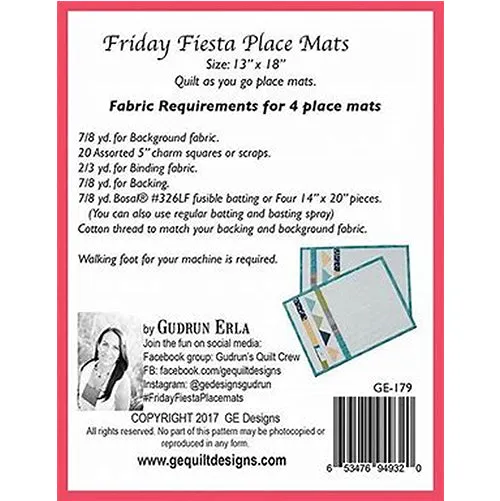 Friday Fiesta Place Mat Pattern