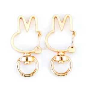 Gold Bunny Snap Clasp Swivel Ring (5 pieces)