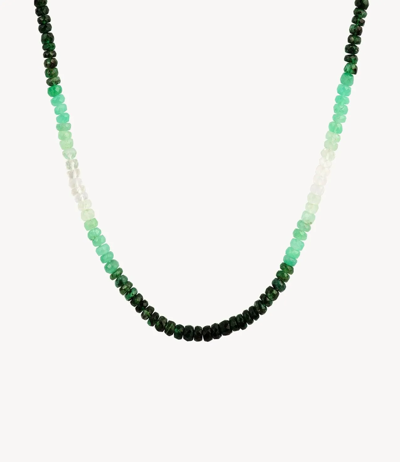 Graduated Emerald Beaded Necklace