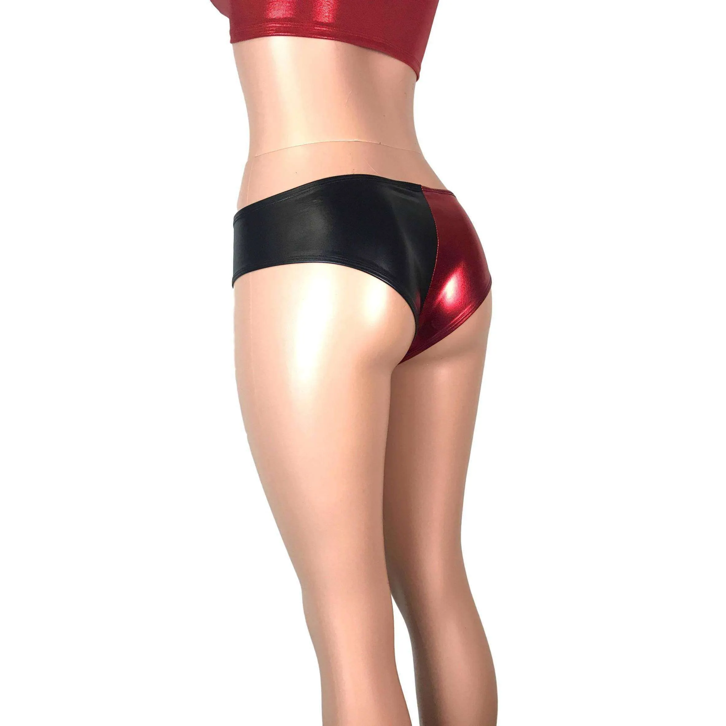 Harley Quinn Black/Red Metallic Cheeky