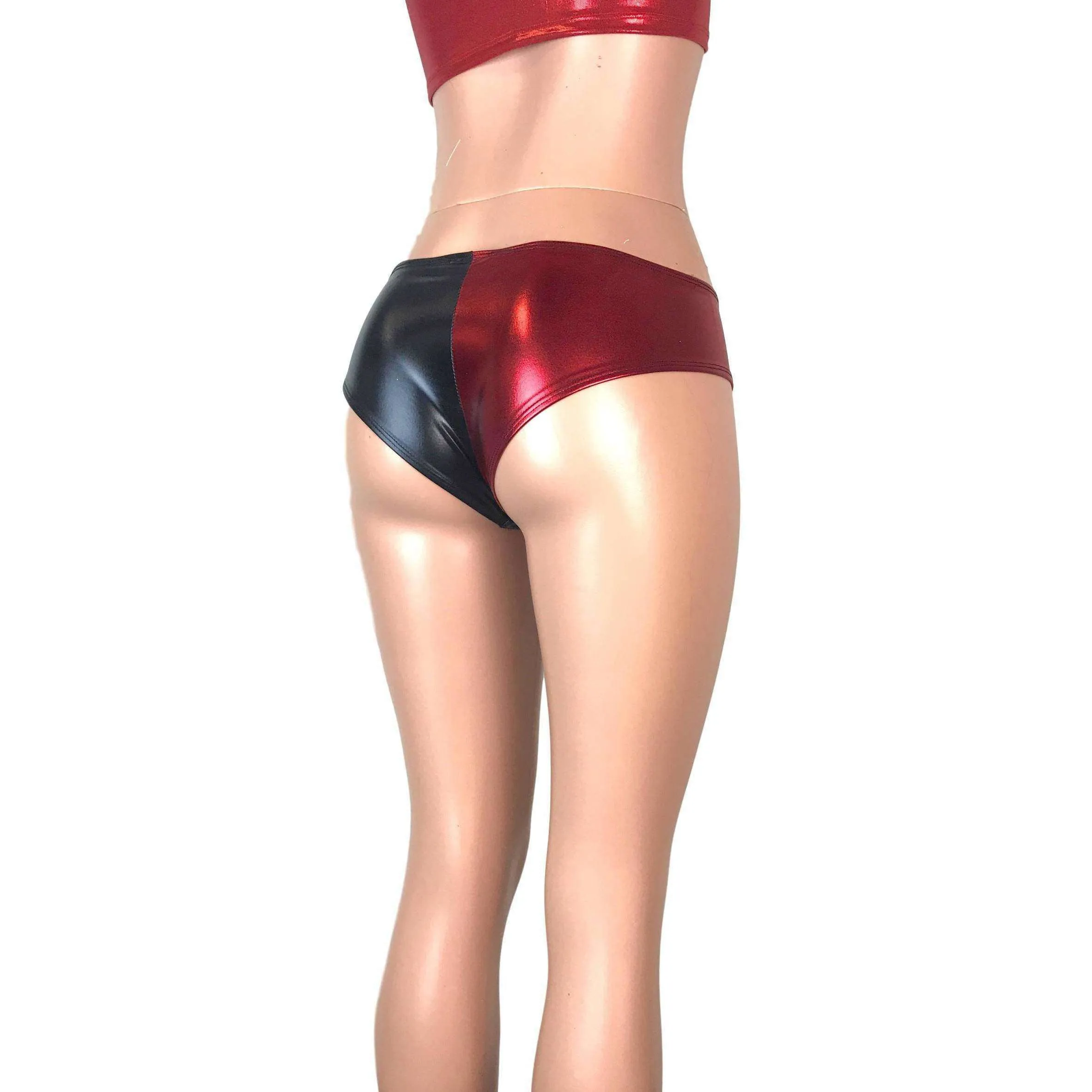 Harley Quinn Black/Red Metallic Cheeky