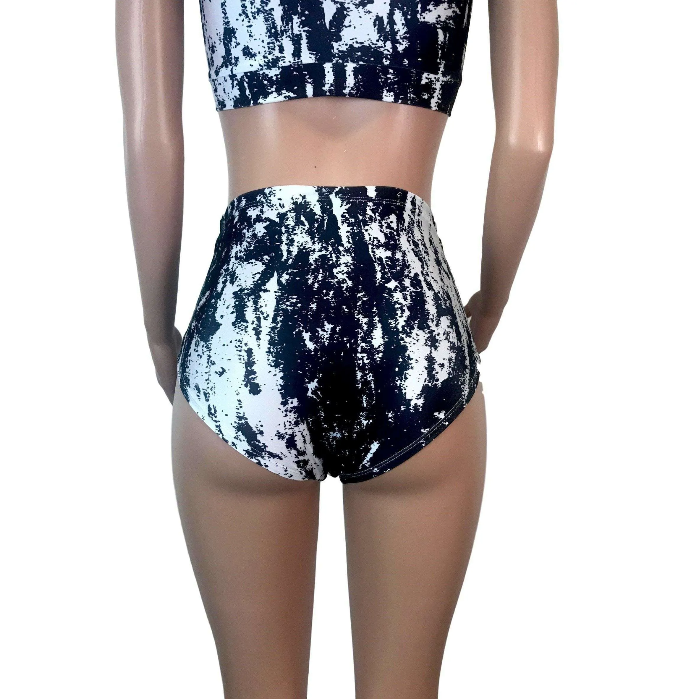 High Waist Hot Pants - Black & White