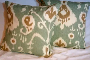 Ikat Pillow Covers, Magnolia Home Java fabric, Patio pillow covers