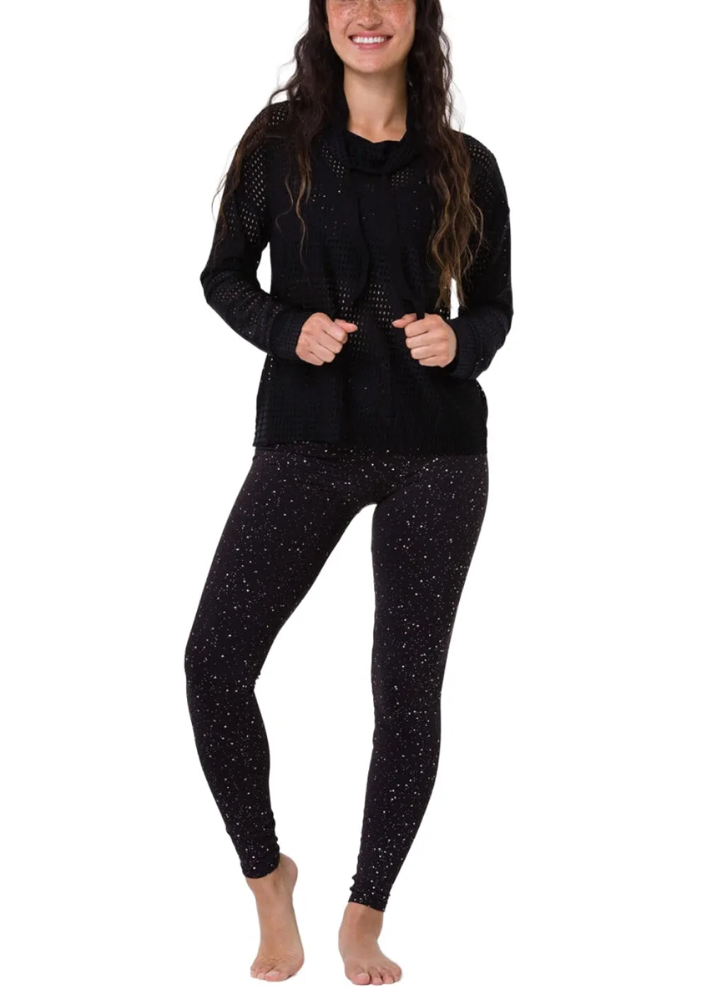 Last Chance! Onzie Yoga Mesh Cowl Neck Top 3763