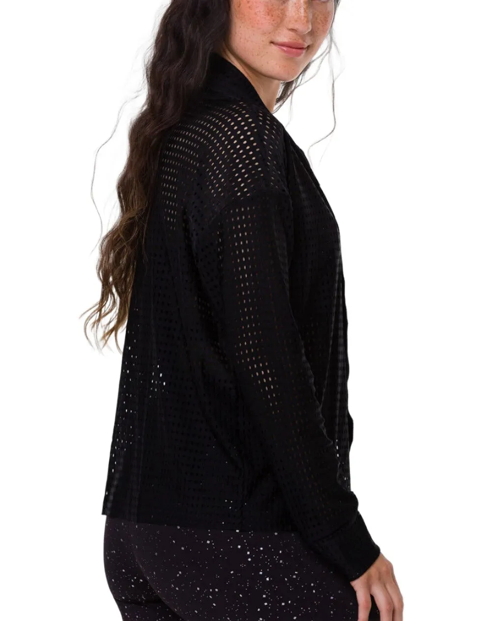 Last Chance! Onzie Yoga Mesh Cowl Neck Top 3763