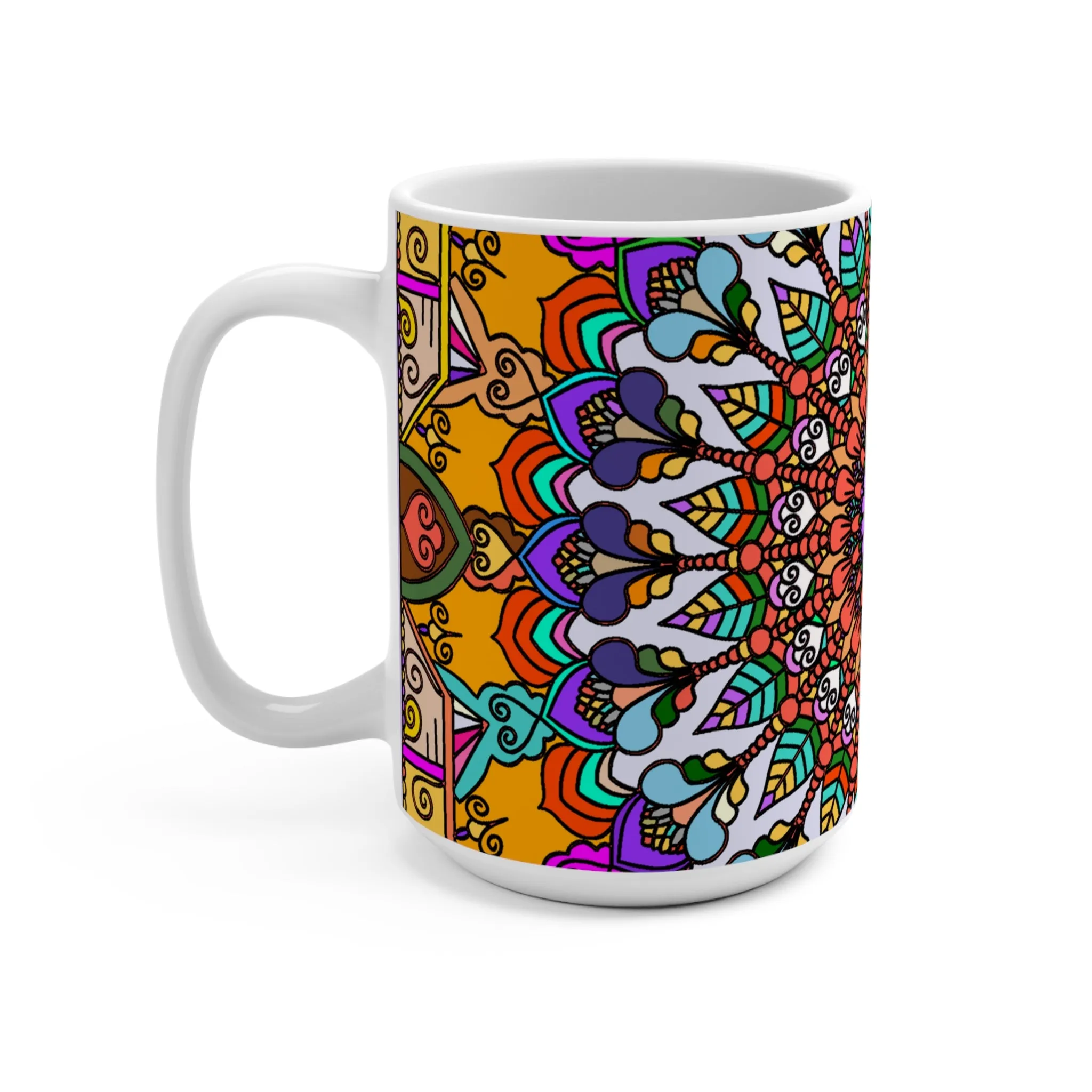 Mandala Art 15oz Ceramic Mug - Beautiful Mandala Artwork