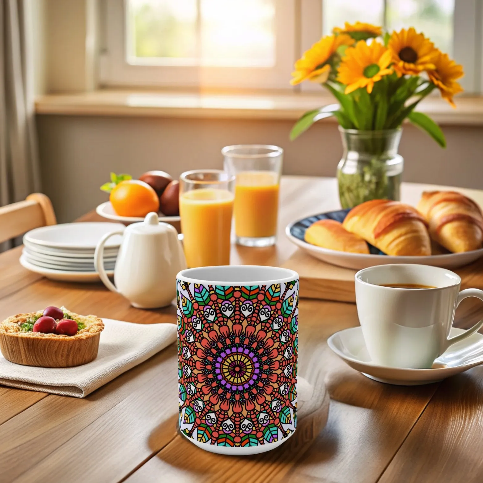 Mandala Art 15oz Ceramic Mug - Beautiful Mandala Artwork