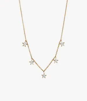 Many Diamond Stars Necklace