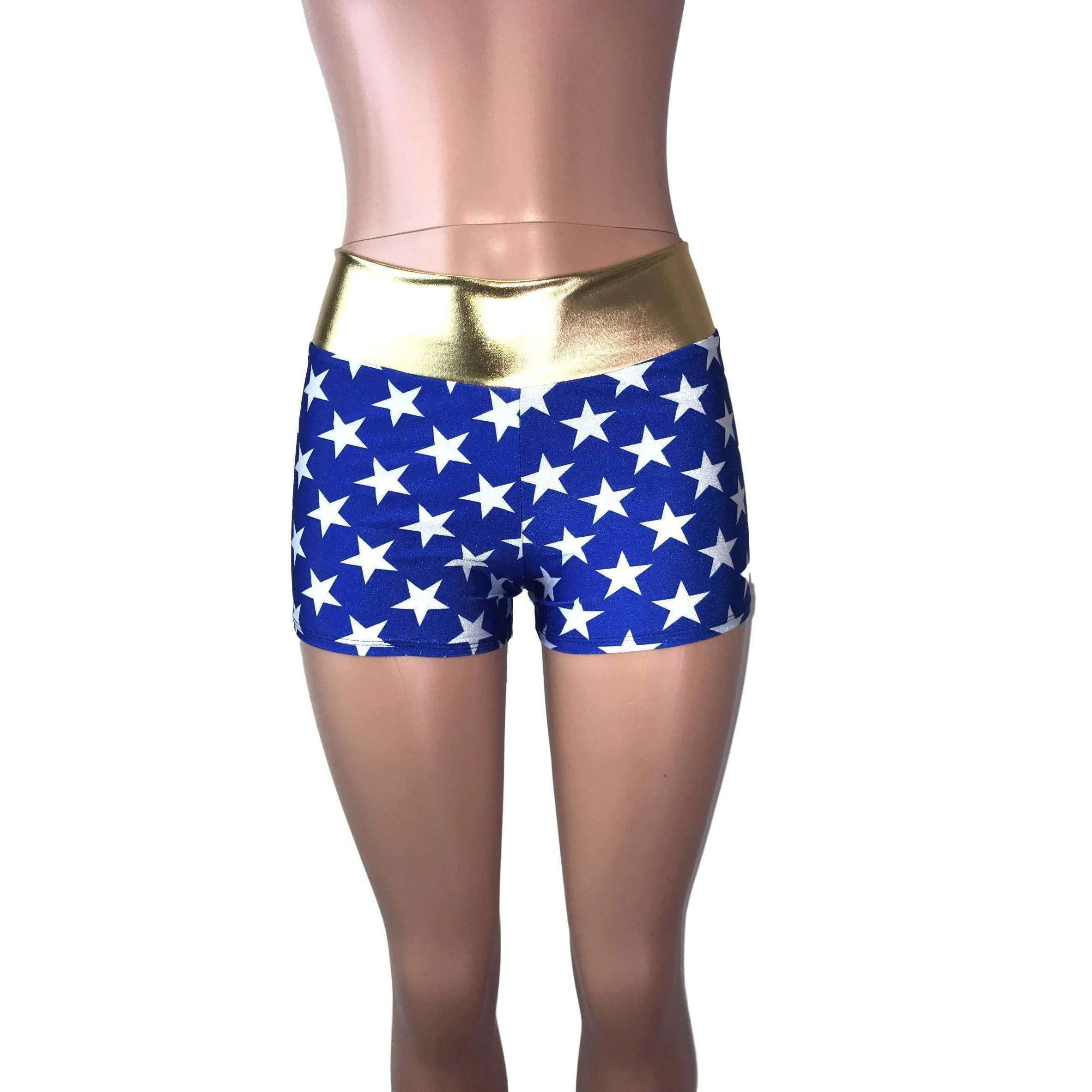 MID Rise Booty Shorts - Wonder Woman Inspired