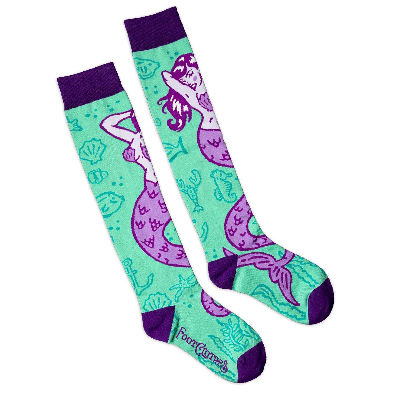 Nautical Sea Siren Knee High Socks