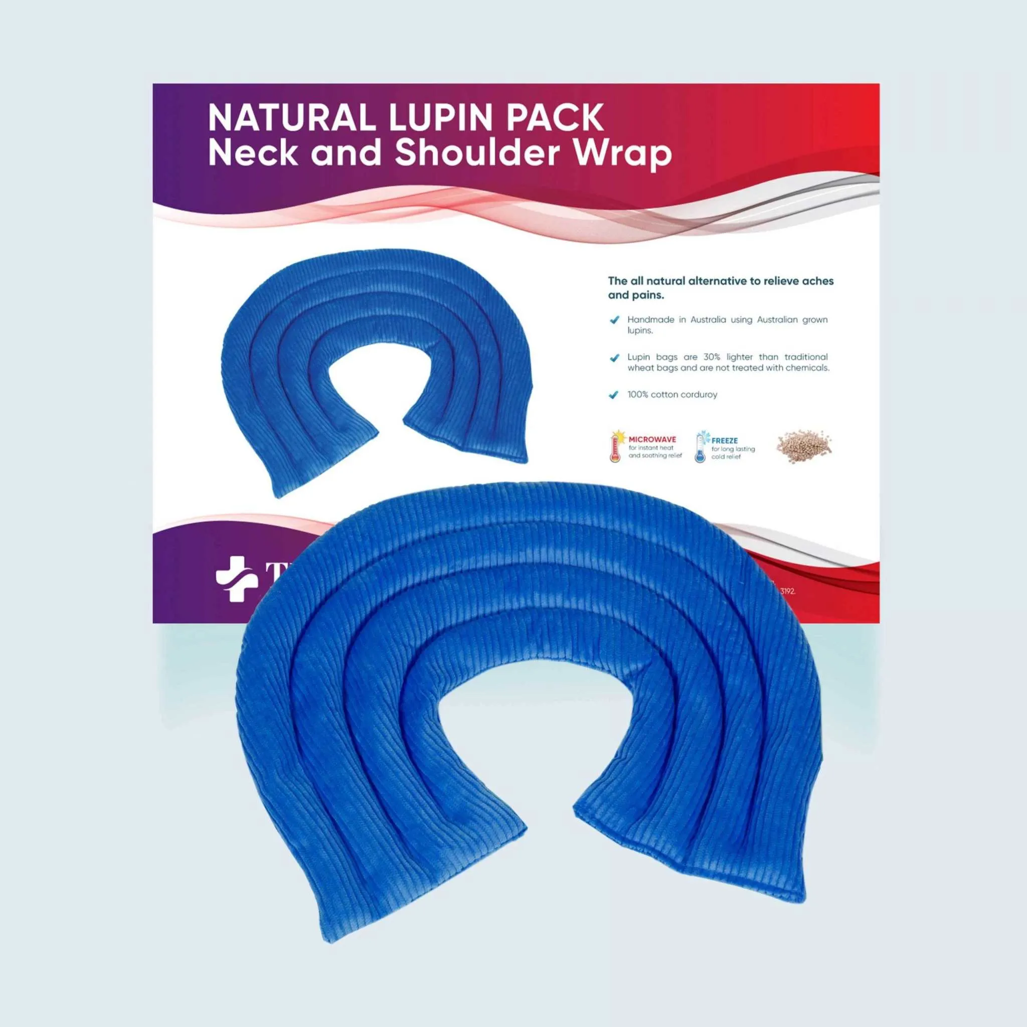 Neck & Shoulder Natural Lupin Heat Pack Blue