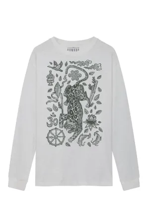 NEPALI LEOPARD Tee - Organic Cotton Tee White