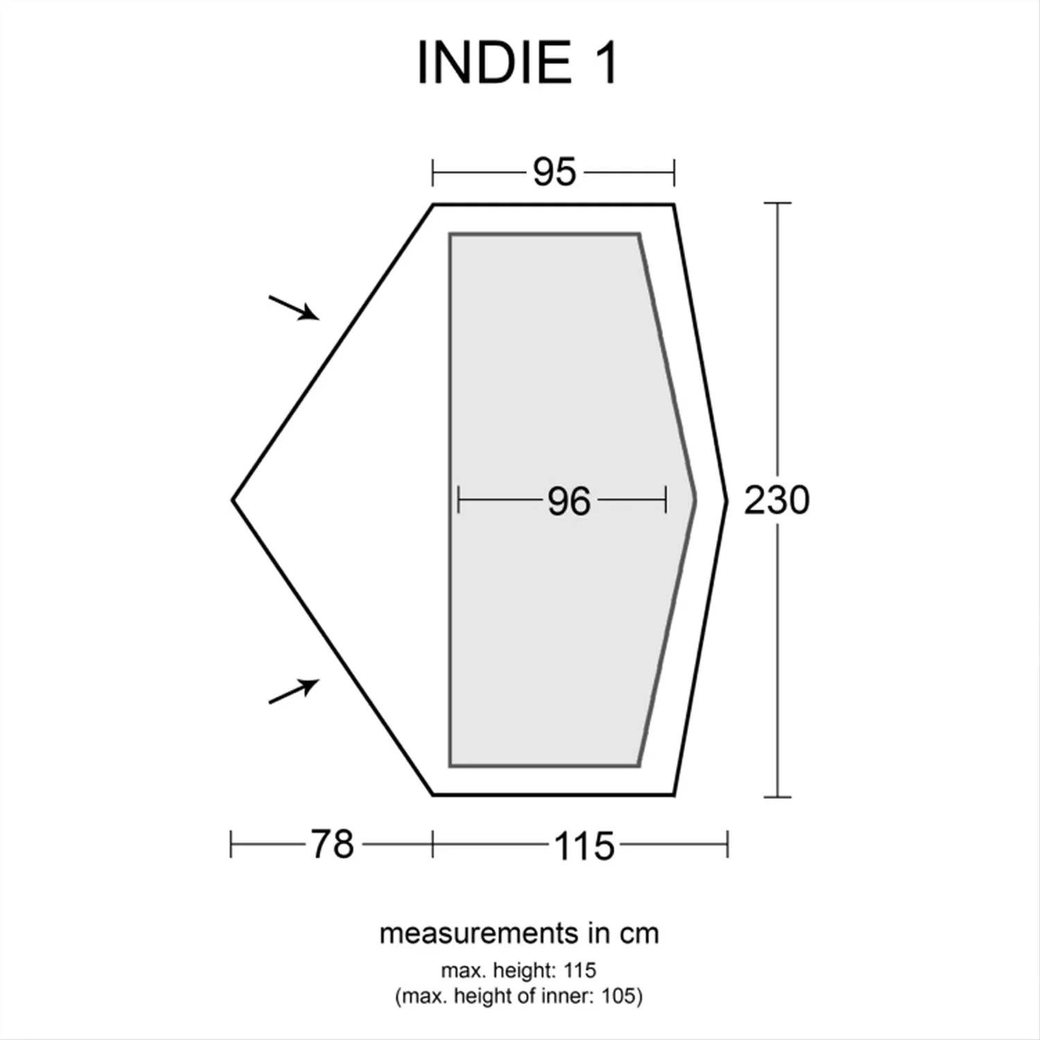 Orson Indie 1 - Ultralight Silnylon Hiking Tent, 1050g