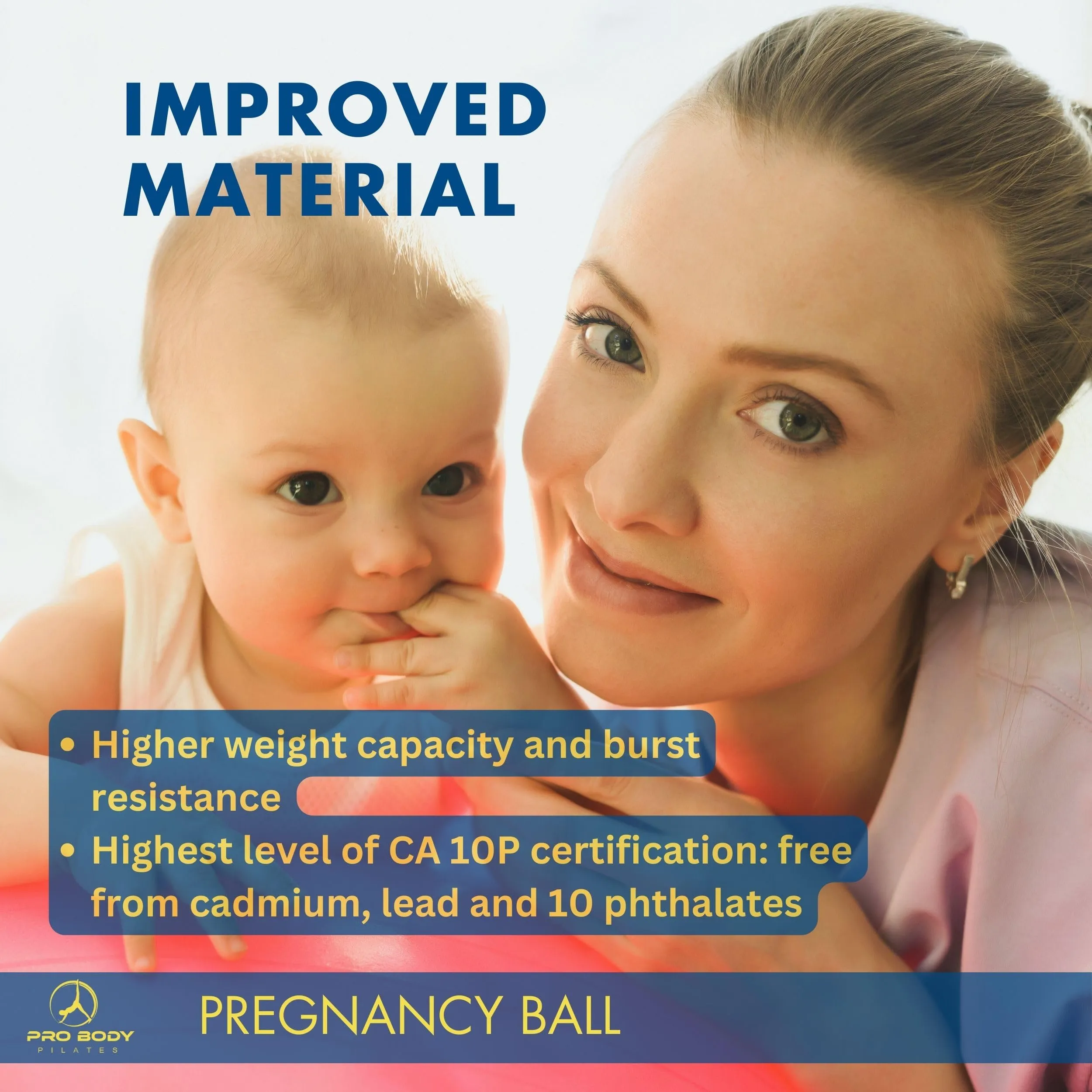 ProBody Pilates Birthing Ball - Pregnancy Ball Exercise for Labor with Book, Yoga Ball Pregnancy w/Prenatal and Postnatal Exercise, Extra Thick Birth Ball Pregnancy (Mist, 75 cm: 5'10"  )