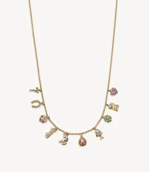 Rainbow Sapphire All The Luck Charm Necklace