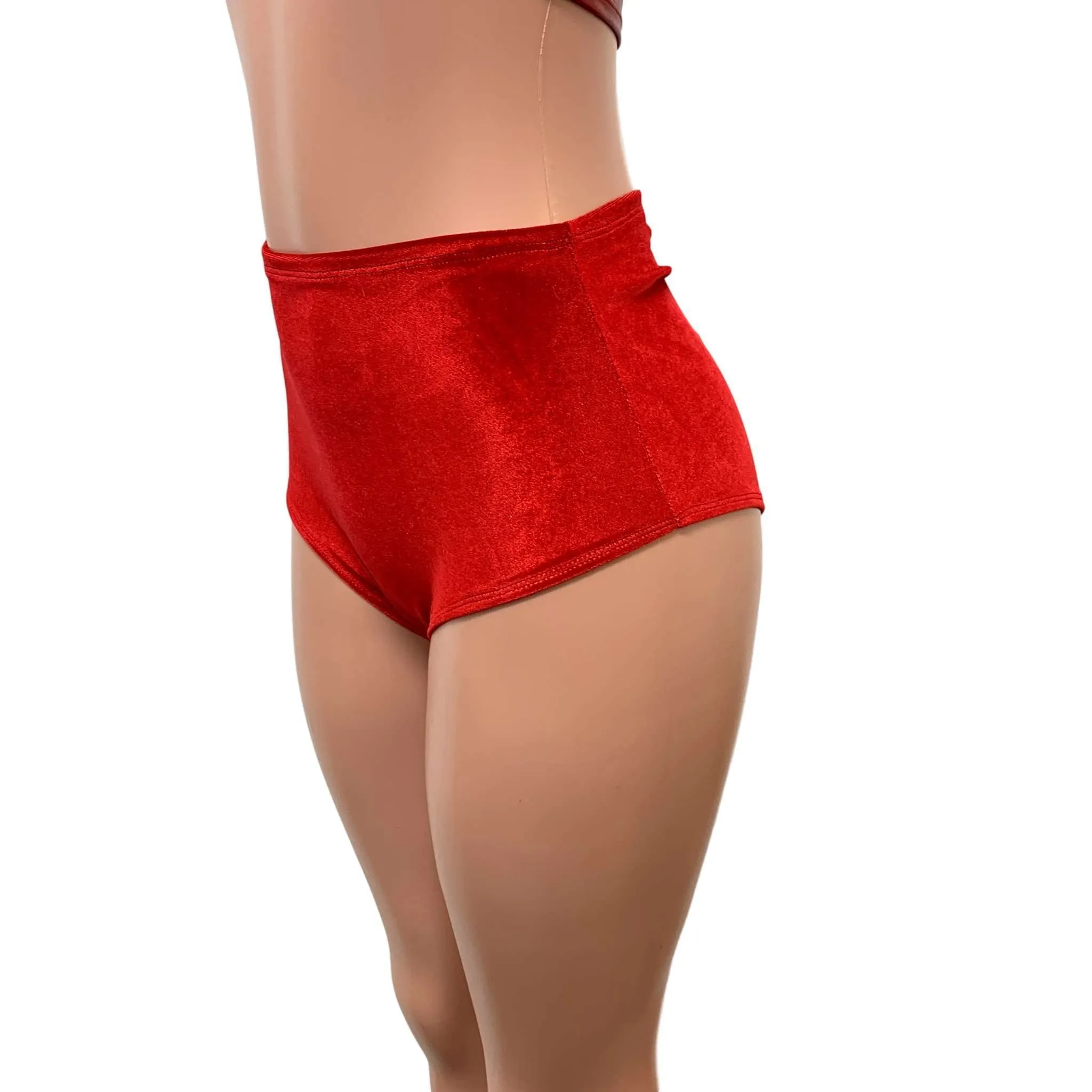 Red Velvet High Waist Scrunch Bikini Bottom