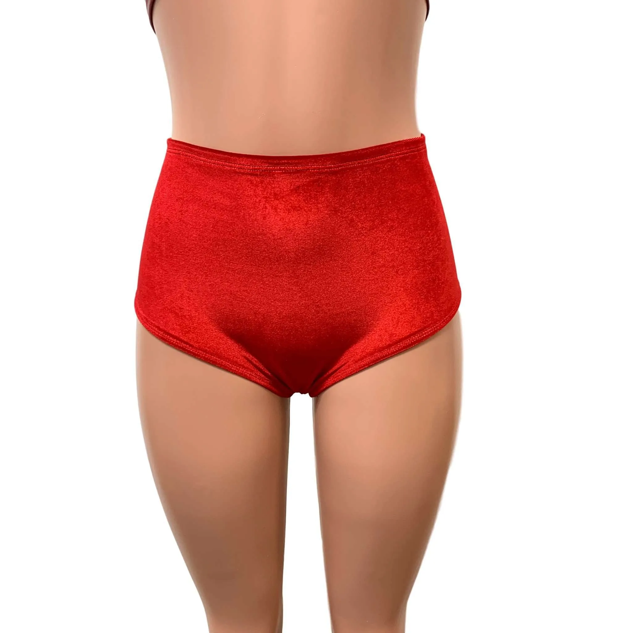 Red Velvet High Waist Scrunch Bikini Bottom