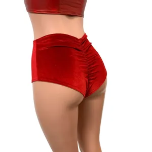 Red Velvet High Waist Scrunch Bikini Bottom