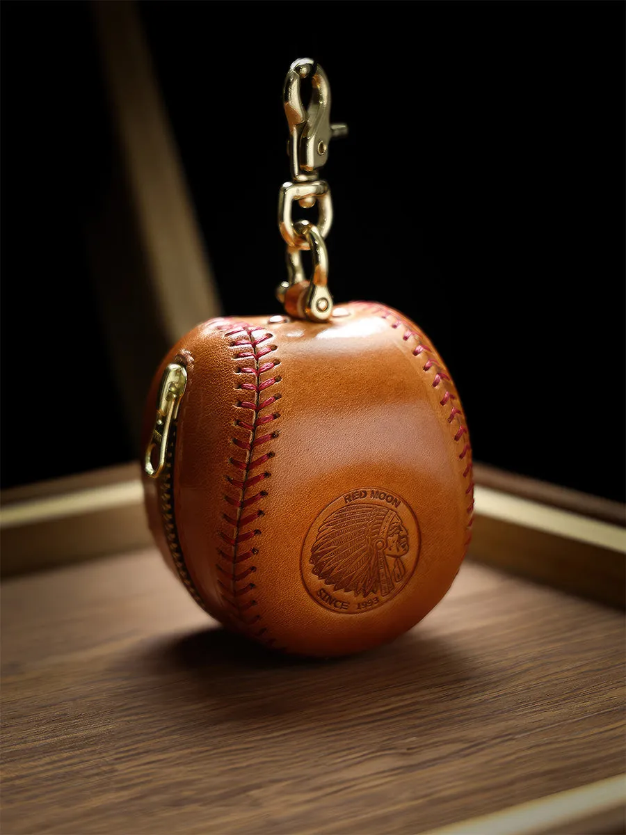 Retro Handmade Baseball Shape Leather Pouch