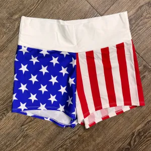 SALE - High Waisted Booty Shorts - Stars & Stripes