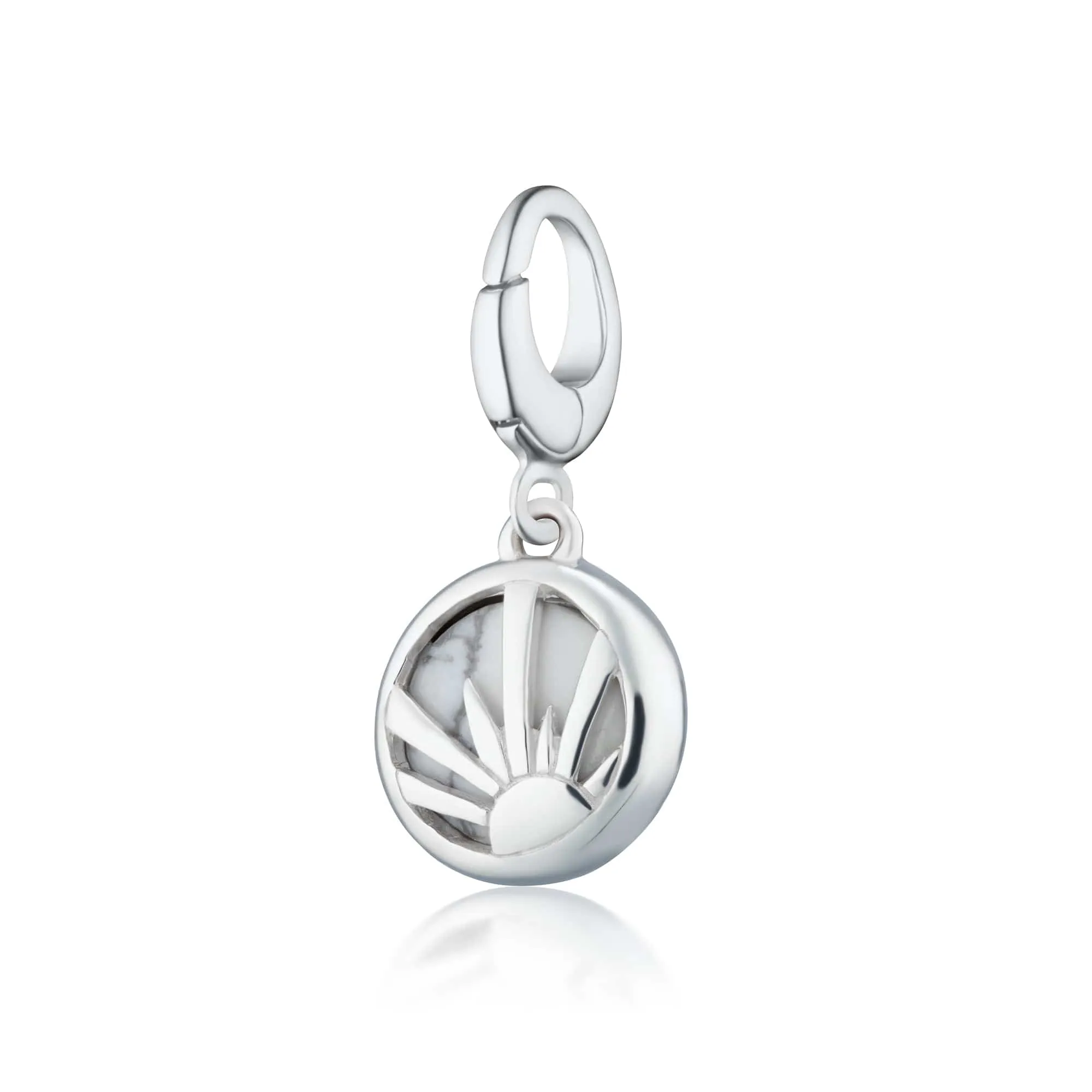 Silver Howlite Healing Stone Charm (Positive Thought)