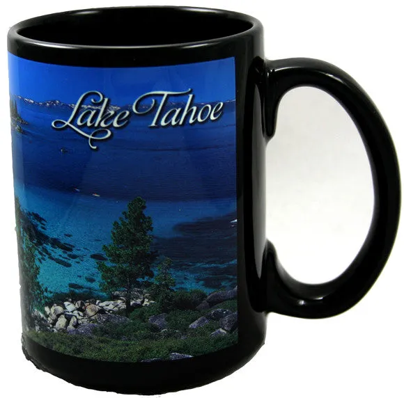 Souvenir Mug Tall Black Scenic Photo Lake Tahoe