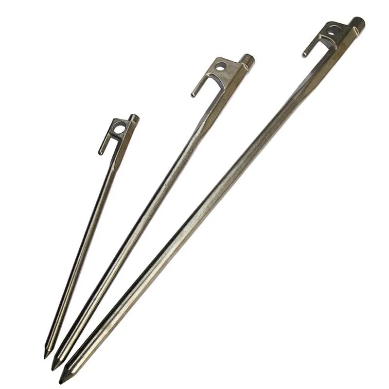 Tent Pegs 304 Stainless Steel For Large Tents in Stone or Hard Mud