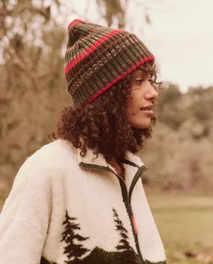 The Cabin Beanie. -- Pine Grove Marled Stripe