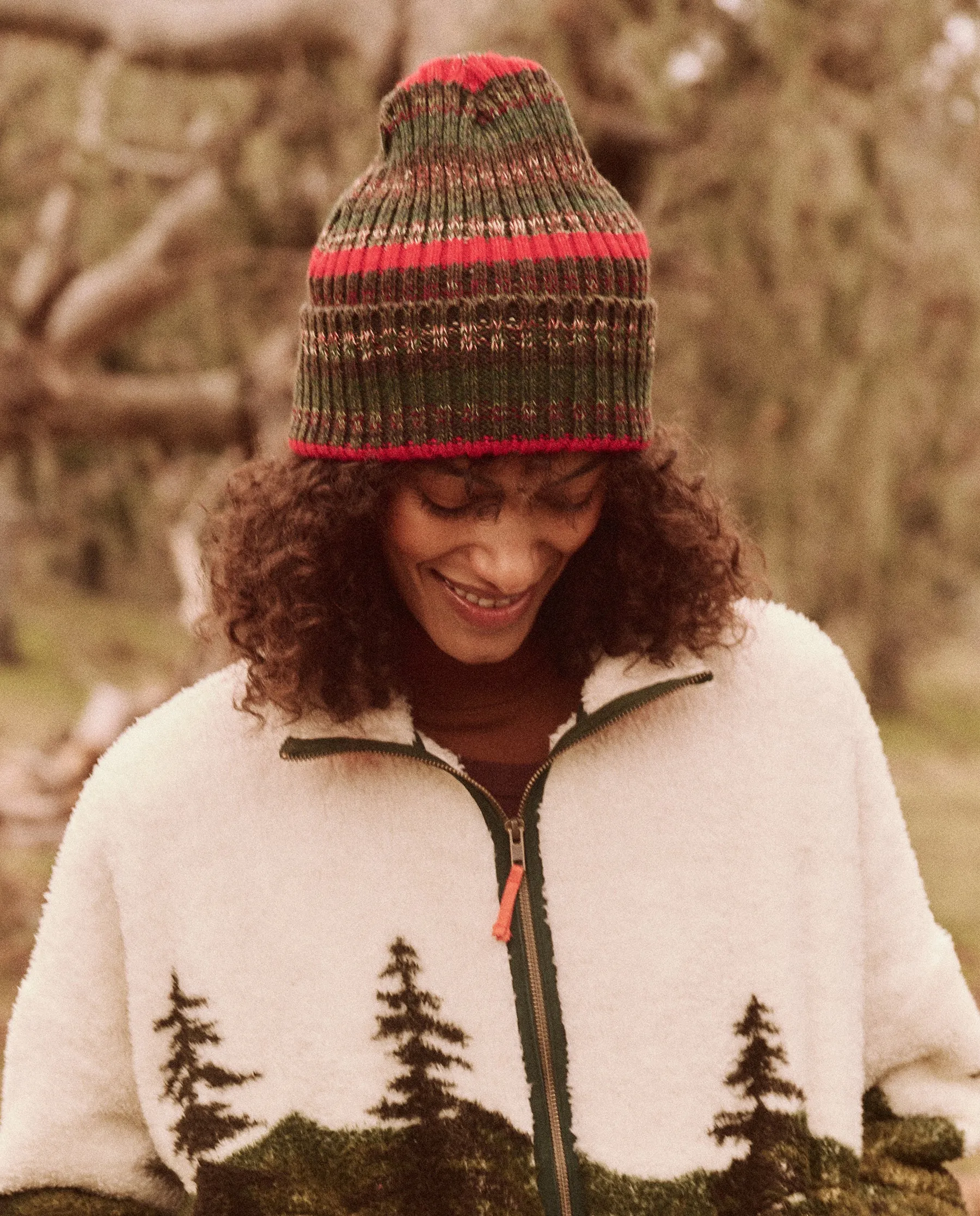 The Cabin Beanie. -- Pine Grove Marled Stripe