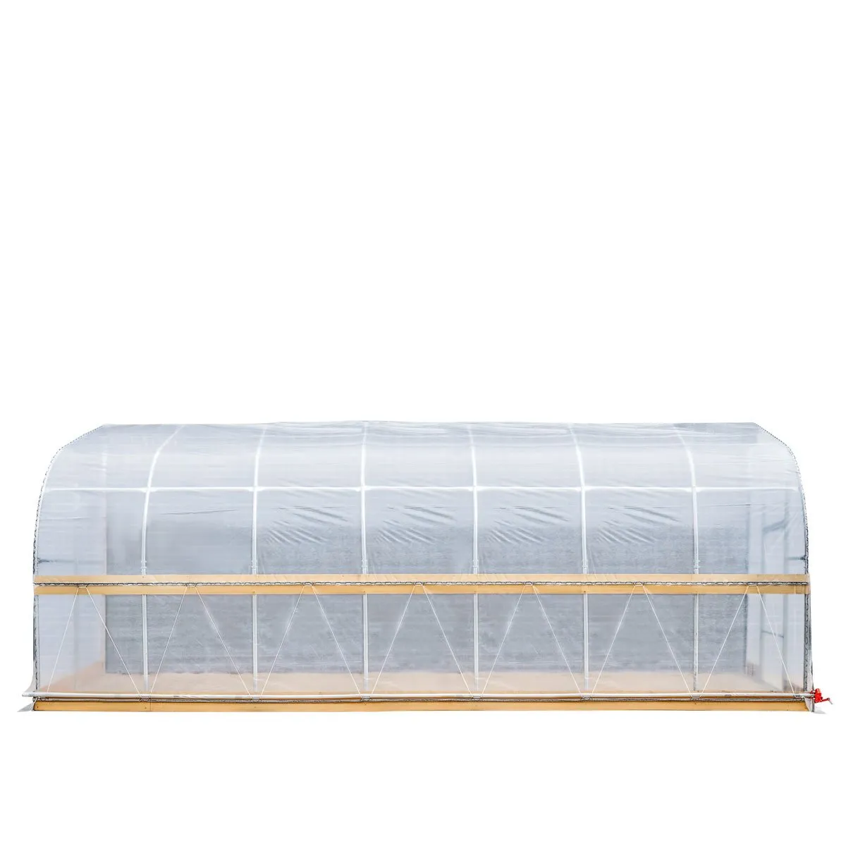 TMG Industrial 10’ x 30’ Lean-To Greenhouse Grow Tent w/6 Mil Clear EVA Plastic Film, Cold Frame, Hand Crank Roll-Up Side, 6-½’ Sidewall, TMG-GHL1030