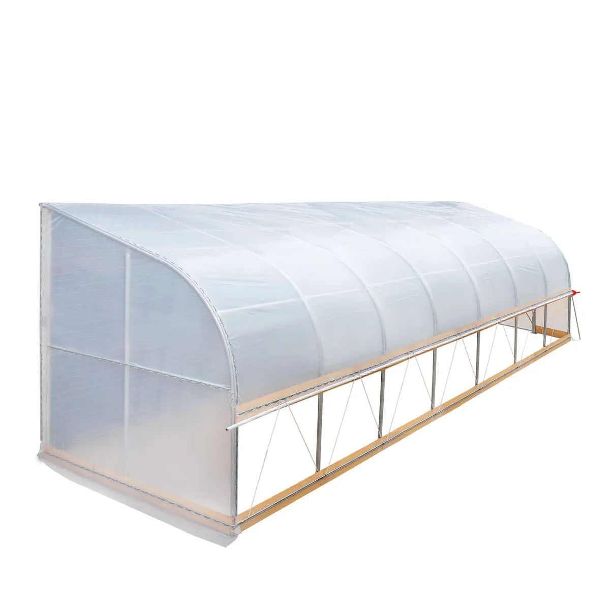 TMG Industrial 10’ x 30’ Lean-To Greenhouse Grow Tent w/6 Mil Clear EVA Plastic Film, Cold Frame, Hand Crank Roll-Up Side, 6-½’ Sidewall, TMG-GHL1030