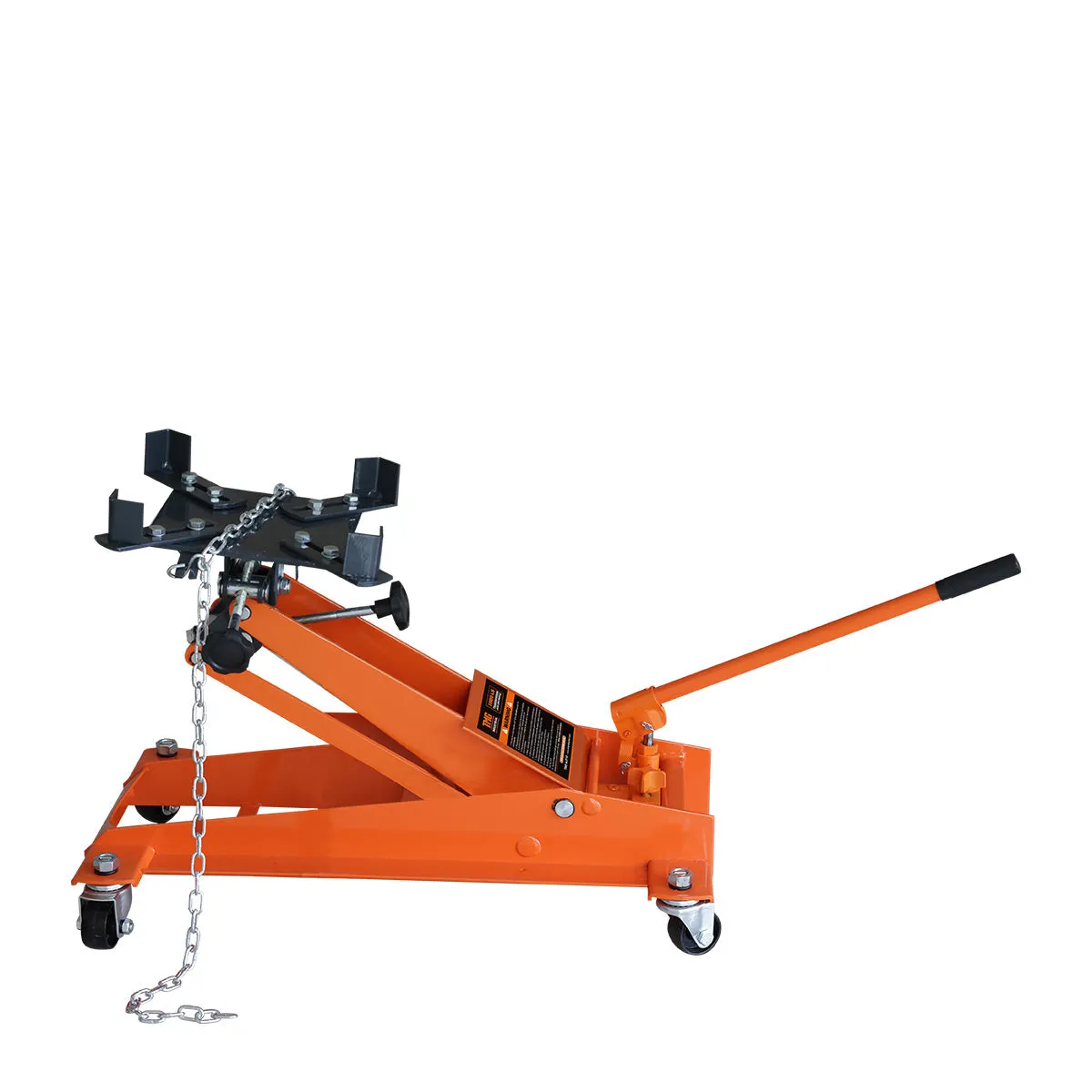 TMG Industrial 1100-lb Low-Profile Transmission Jack, Swivel Casters, 360° Moving Handle, TMG-AJT10