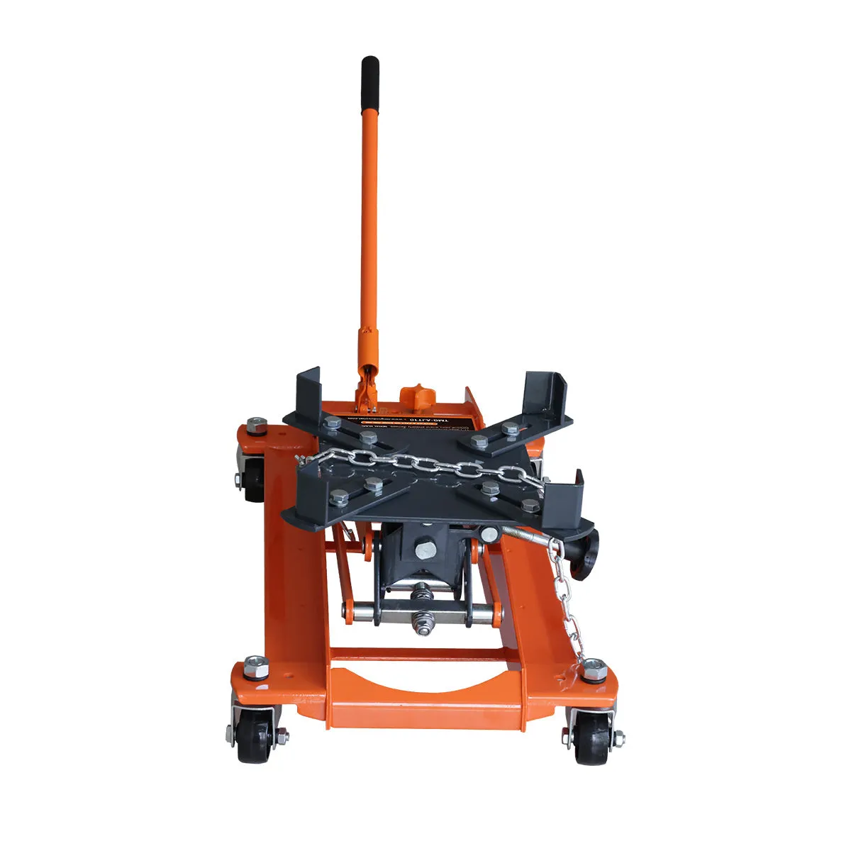 TMG Industrial 1100-lb Low-Profile Transmission Jack, Swivel Casters, 360° Moving Handle, TMG-AJT10