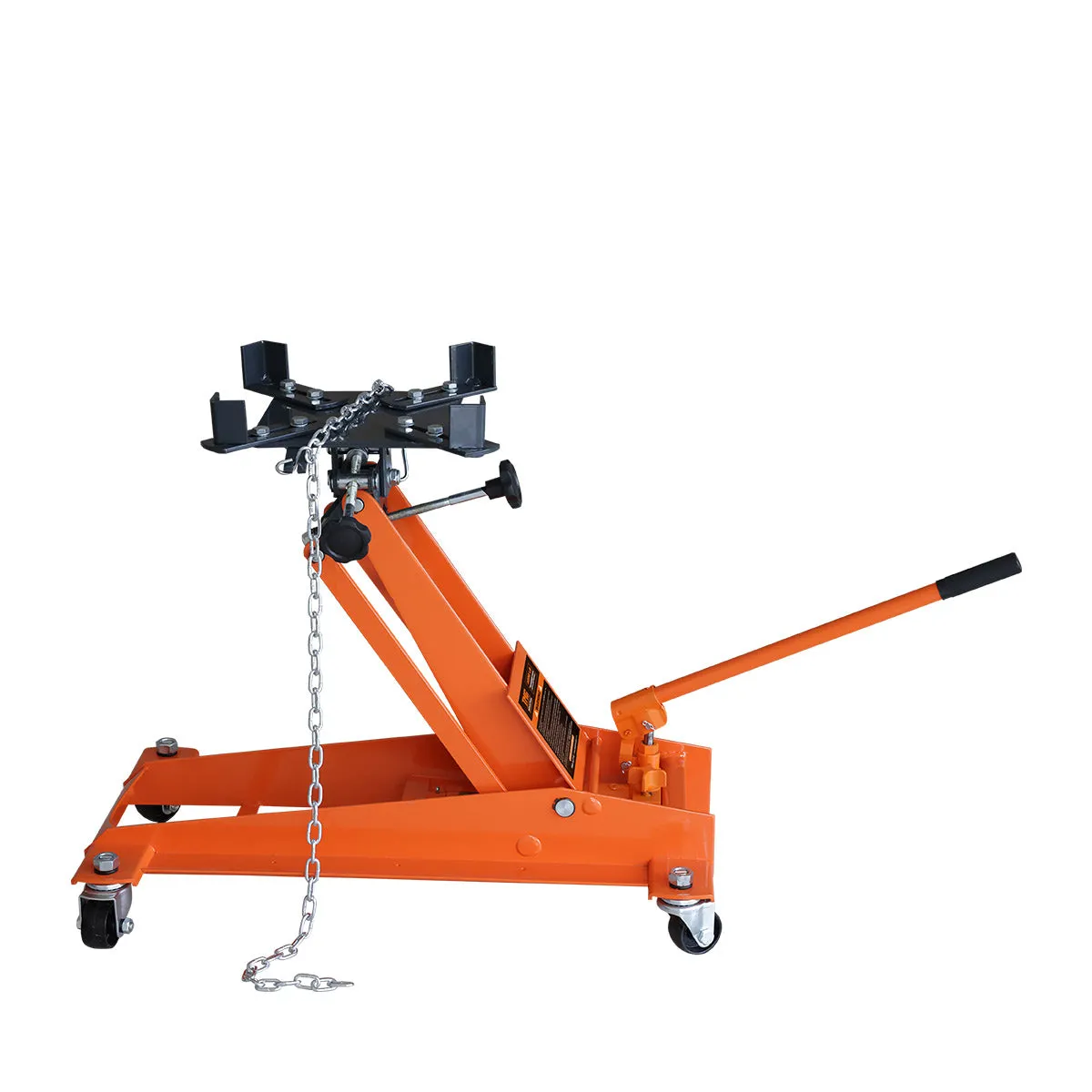 TMG Industrial 1100-lb Low-Profile Transmission Jack, Swivel Casters, 360° Moving Handle, TMG-AJT10