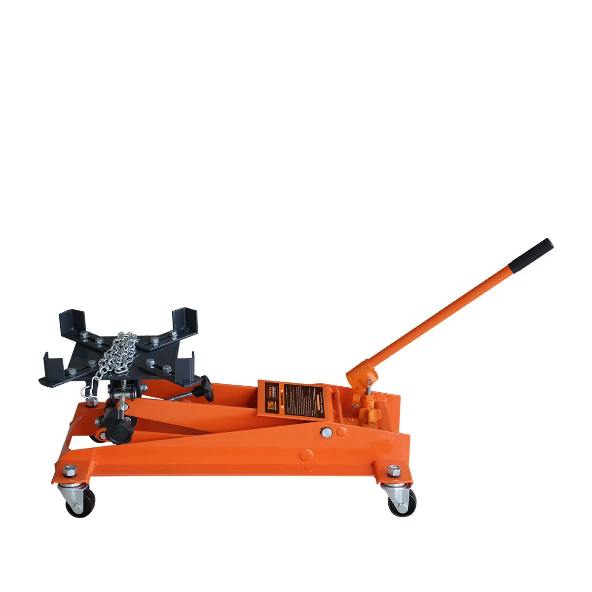 TMG Industrial 1100-lb Low-Profile Transmission Jack, Swivel Casters, 360° Moving Handle, TMG-AJT10