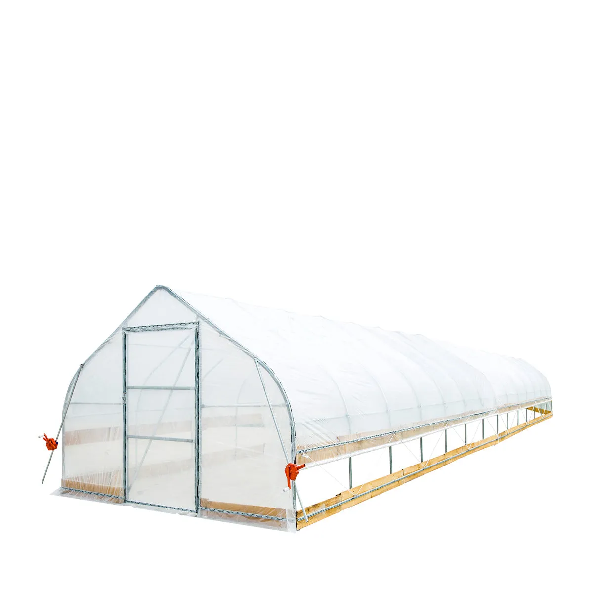 TMG Industrial 12’ x 60’ Tunnel Greenhouse Grow Tent w/6 Mil Clear EVA Plastic Film, Cold Frame, Hand Crank Roll-Up Sides, Peak Ceiling Roof, TMG-GH1260