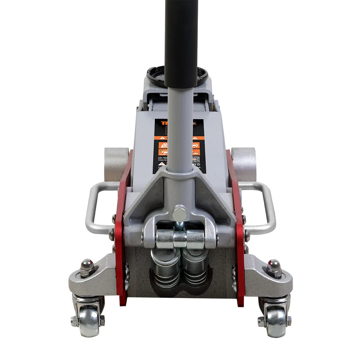 TMG Industrial 2.5 Ton Low Profile Aluminum Floor Jack, 17” Max. Height, 4” Clearance, 360° Caster Pivot, TMG-AJF02A