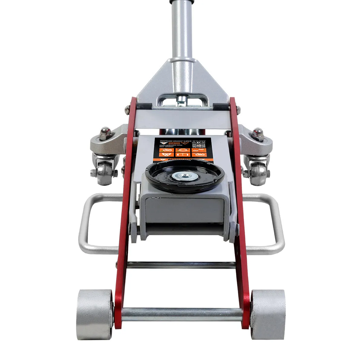 TMG Industrial 2.5 Ton Low Profile Aluminum Floor Jack, 17” Max. Height, 4” Clearance, 360° Caster Pivot, TMG-AJF02A