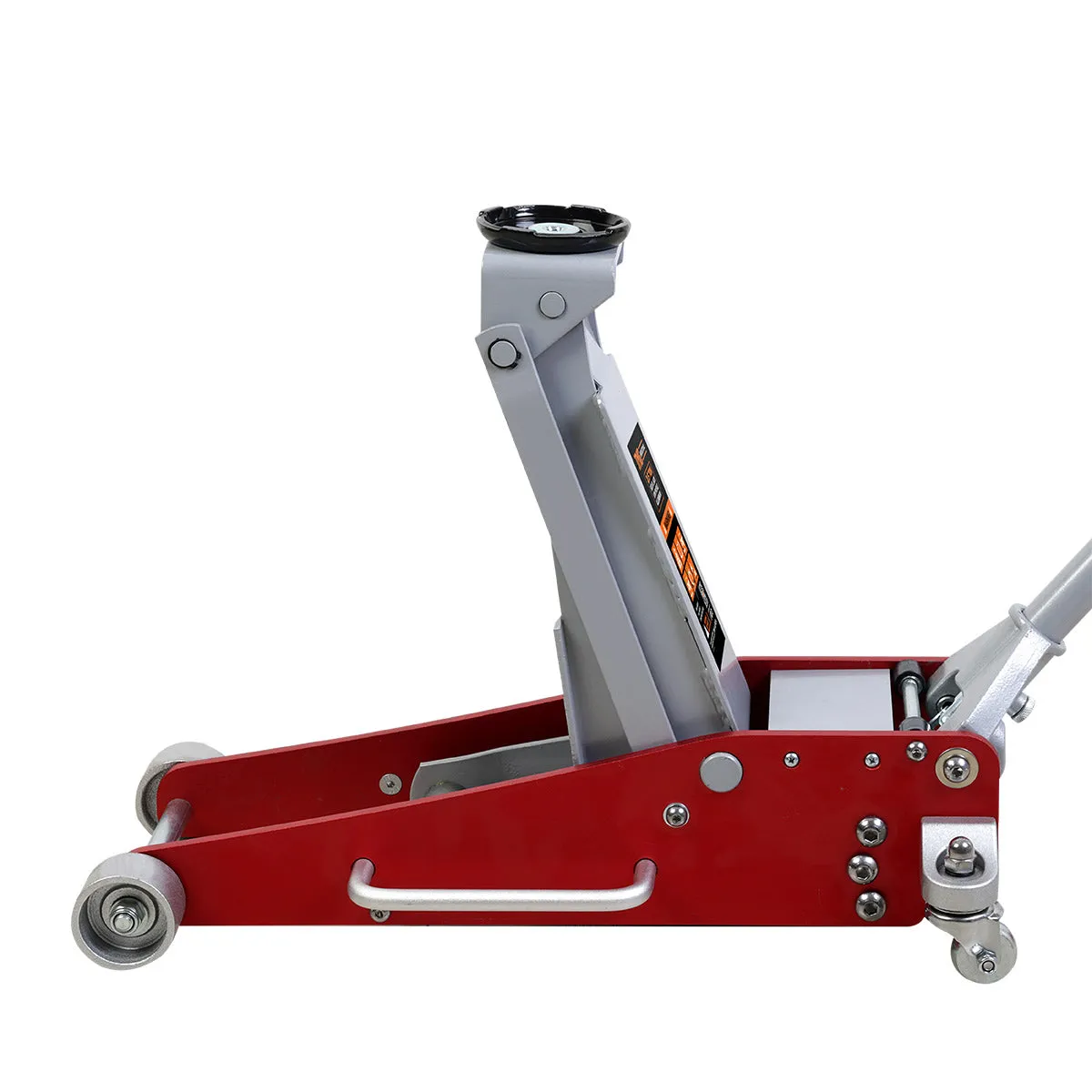 TMG Industrial 2.5 Ton Low Profile Aluminum Floor Jack, 17” Max. Height, 4” Clearance, 360° Caster Pivot, TMG-AJF02A