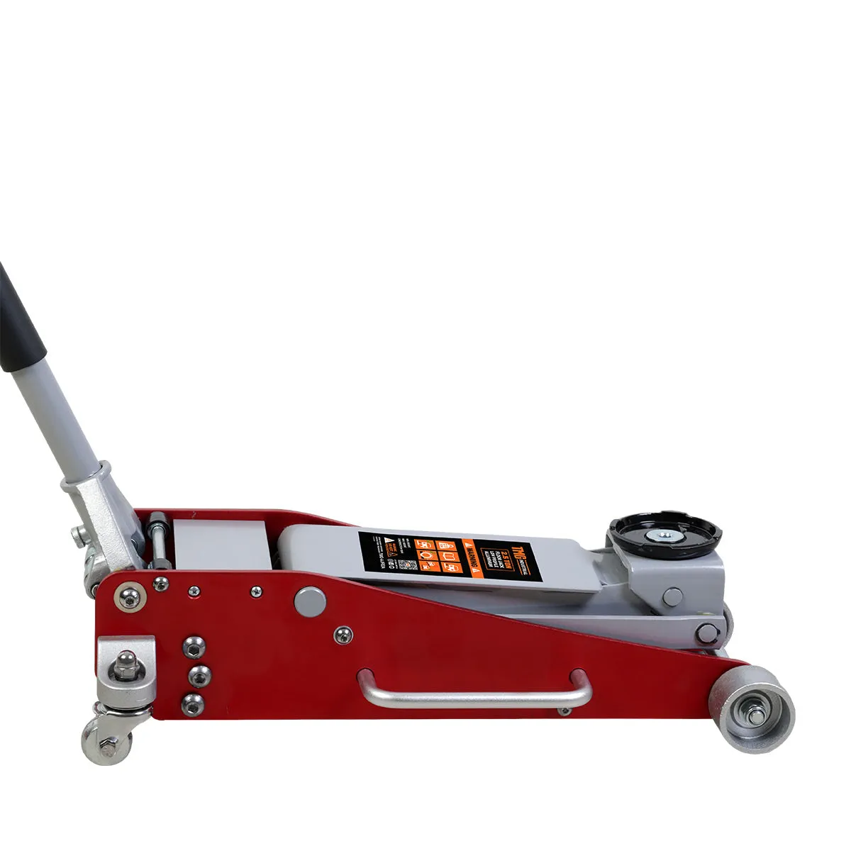 TMG Industrial 2.5 Ton Low Profile Aluminum Floor Jack, 17” Max. Height, 4” Clearance, 360° Caster Pivot, TMG-AJF02A