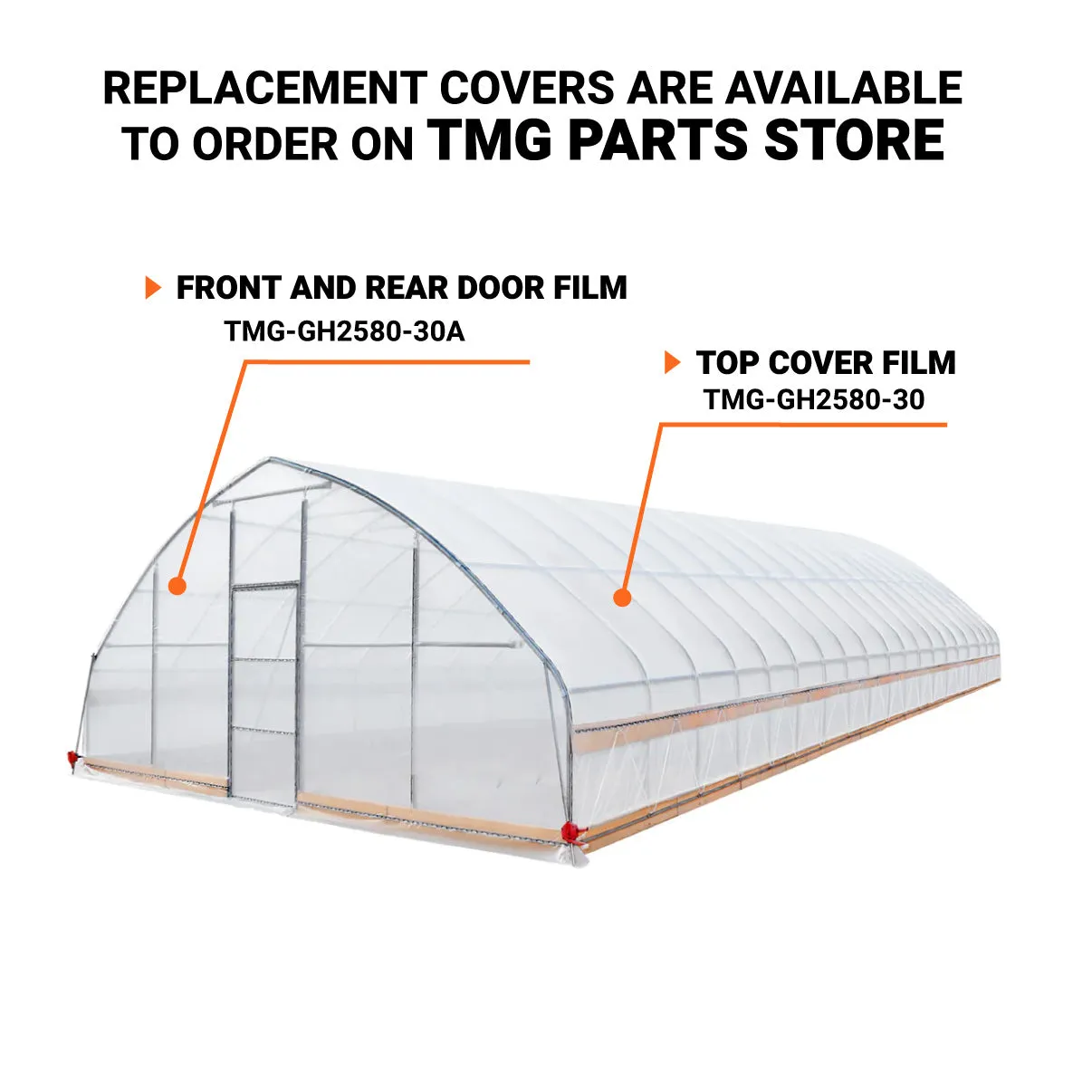 TMG Industrial 25’ x 80’ Tunnel Greenhouse Grow Tent w/6 Mil Clear EVA Plastic Film, Cold Frame, Hand Crank Roll-Up Sides, Peak Ceiling Roof, TMG-GH2580