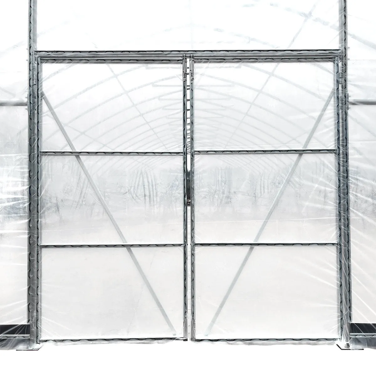 TMG Industrial 30’ x 100’ Tunnel Greenhouse Grow Tent w/6 Mil Clear EVA Plastic Film, Cold Frame, Hand Crank Roll-Up Sides, Peak Ceiling Roof, TMG-GH30100