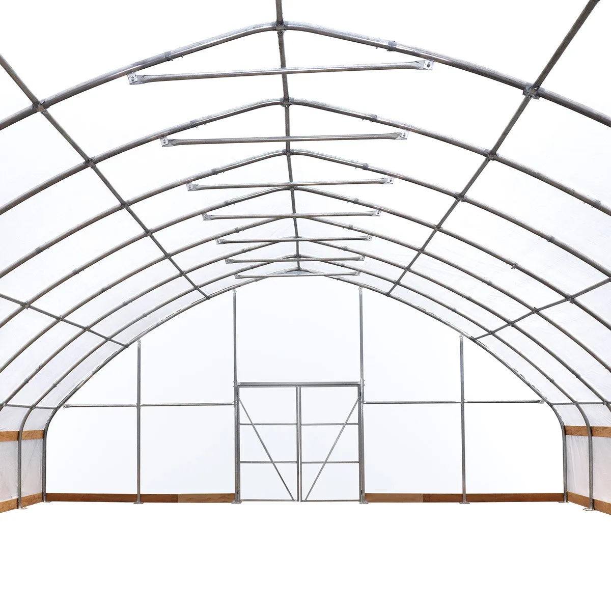 TMG Industrial 30’ x 100’ Tunnel Greenhouse Grow Tent w/6 Mil Clear EVA Plastic Film, Cold Frame, Hand Crank Roll-Up Sides, Peak Ceiling Roof, TMG-GH30100