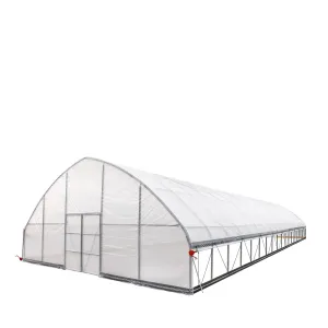 TMG Industrial 30’ x 80’ Tunnel Greenhouse Grow Tent w/6 Mil Clear EVA Plastic Film, Cold Frame, Hand Crank Roll-Up Sides, Peak Ceiling Roof, TMG-GH3080